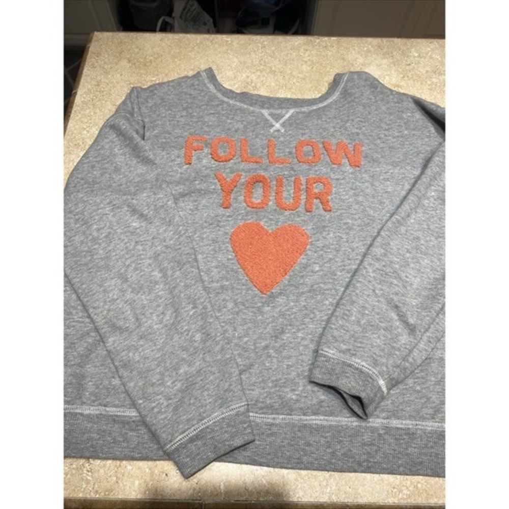 Women’s Gray Sweatshirt with Orange 'FOLLOW YOUR ♥' Graphic